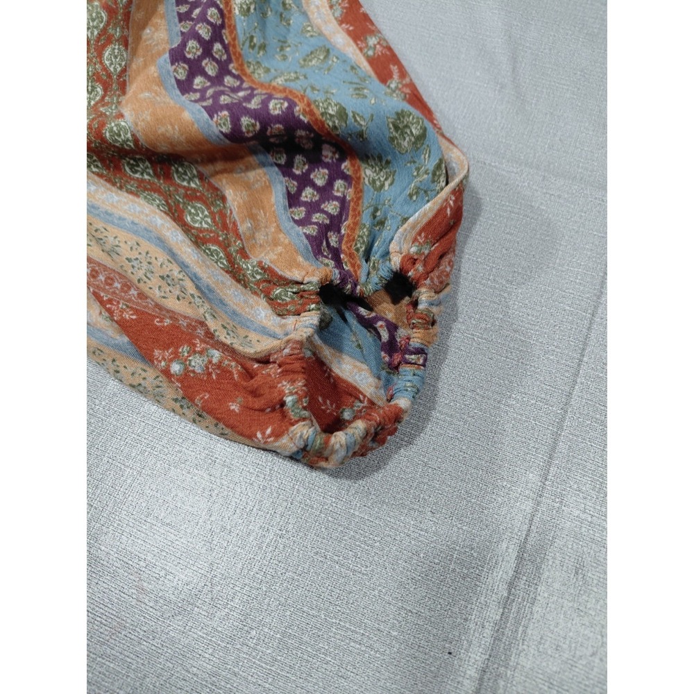 Something About You Peasant Top LG Floral Multicolor Bubble Sleeves - Picture 7 of 10